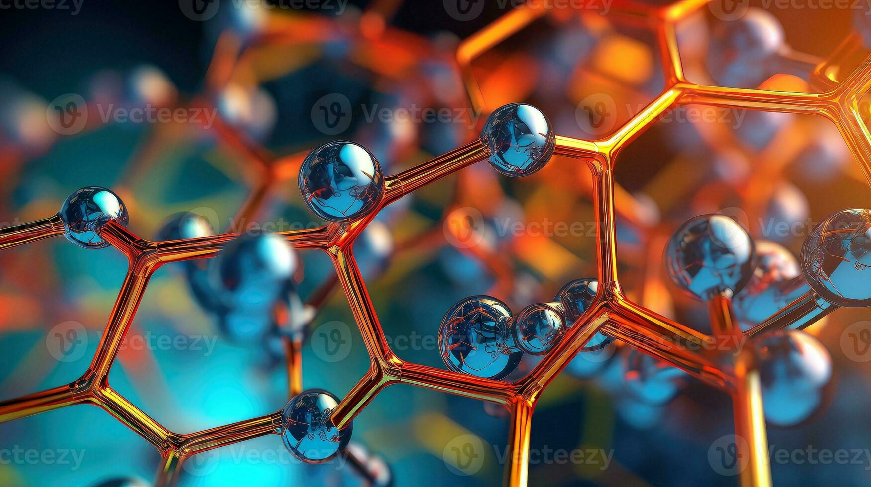 medicinsk studier av molekyl strukturer. vetenskap i de service av mänsklig. teknik av de framtida i vår liv. molekyl av medicin modell, generativ ai illustration foto