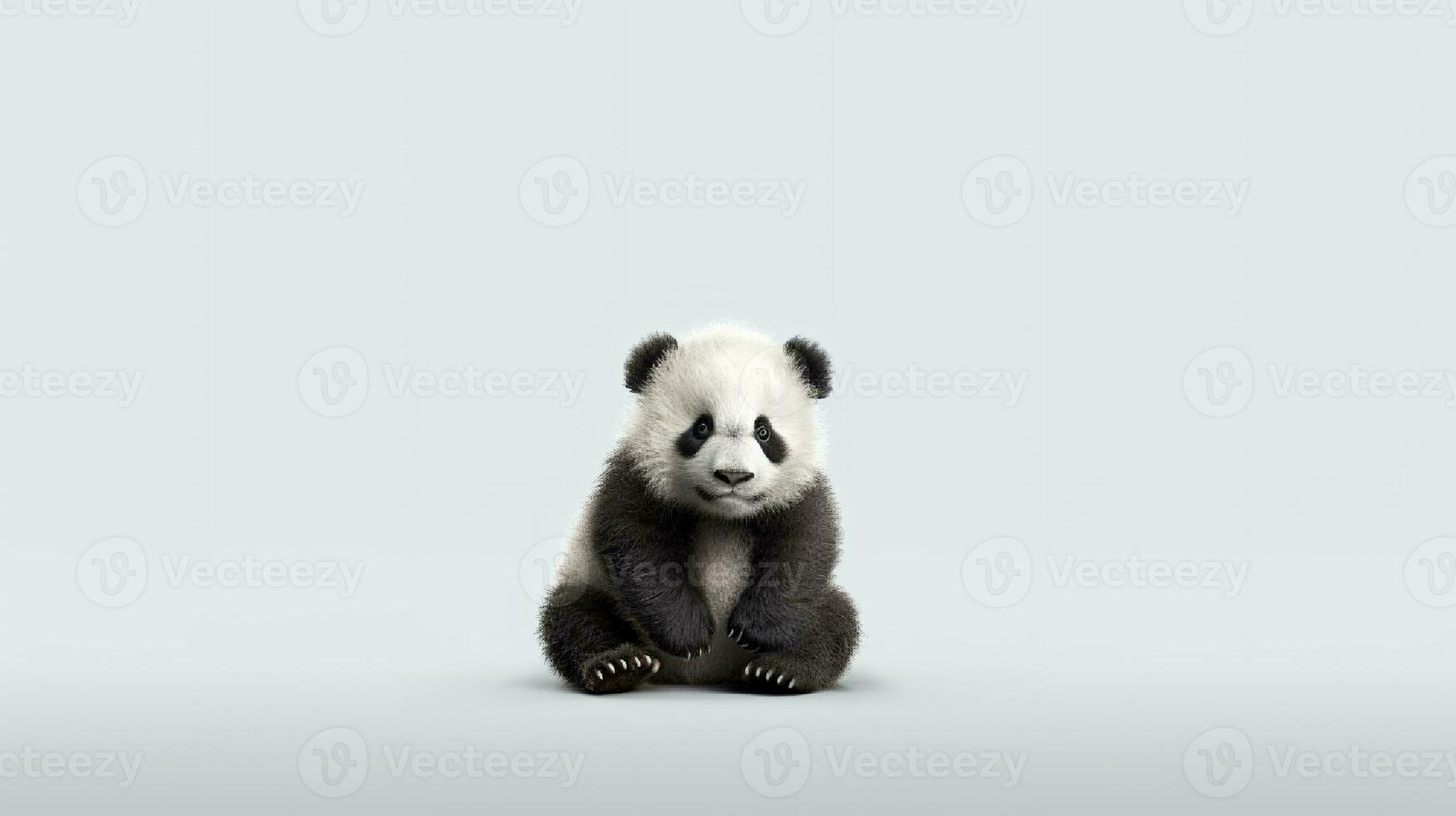 Foto av en panda på vit bakgrund