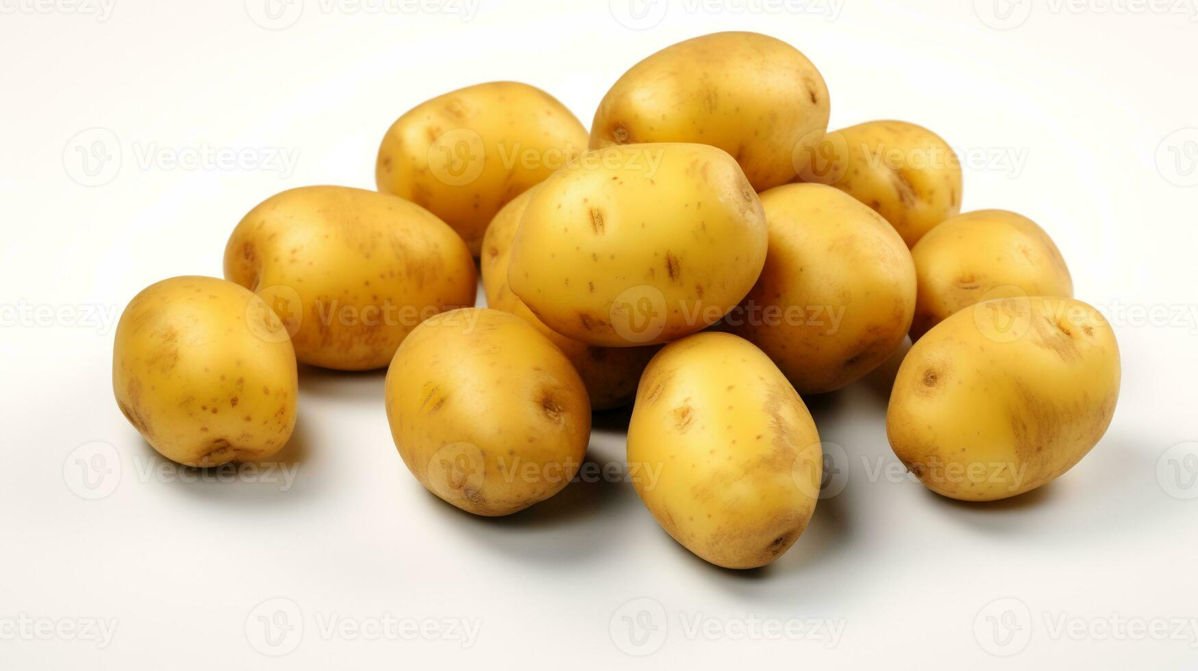 Foto av potatisar isolerat på vit bakgrund