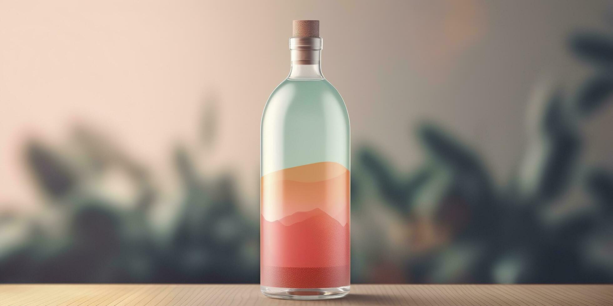 vatten flaska med skön bakgrund. generativ ai foto