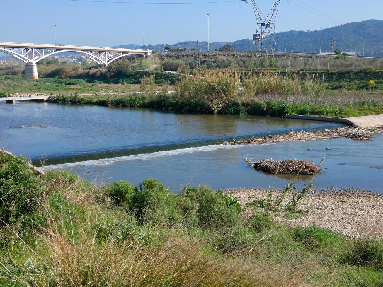 stilla vatten i floden Llobregat foto
