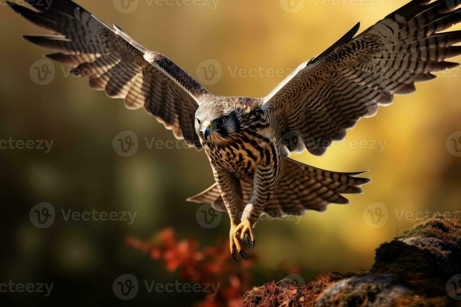 flygande falk i de natur bakgrund foto