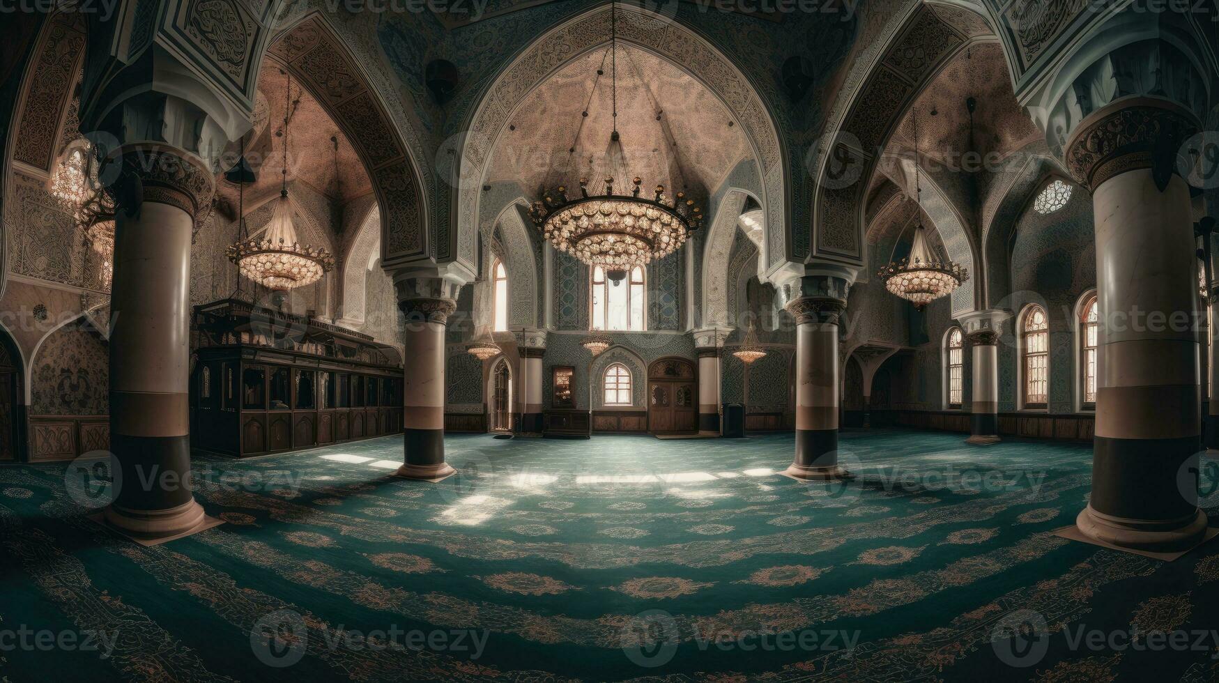 lampor i de interiör av de stor moské i istanbul, Kalkon foto
