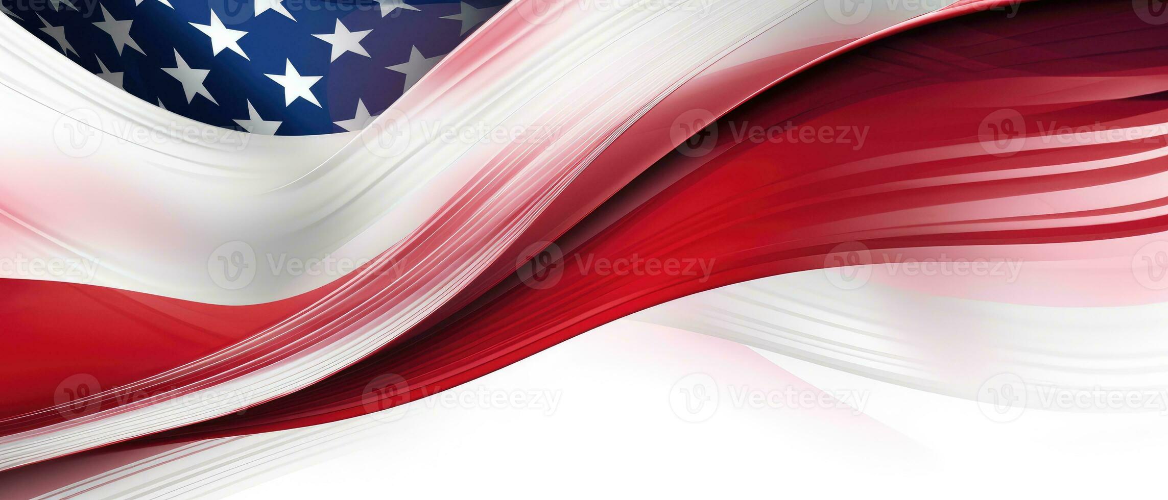 vågig amerikan flagga bakgrund för minnesmärke dag. generativ ai foto