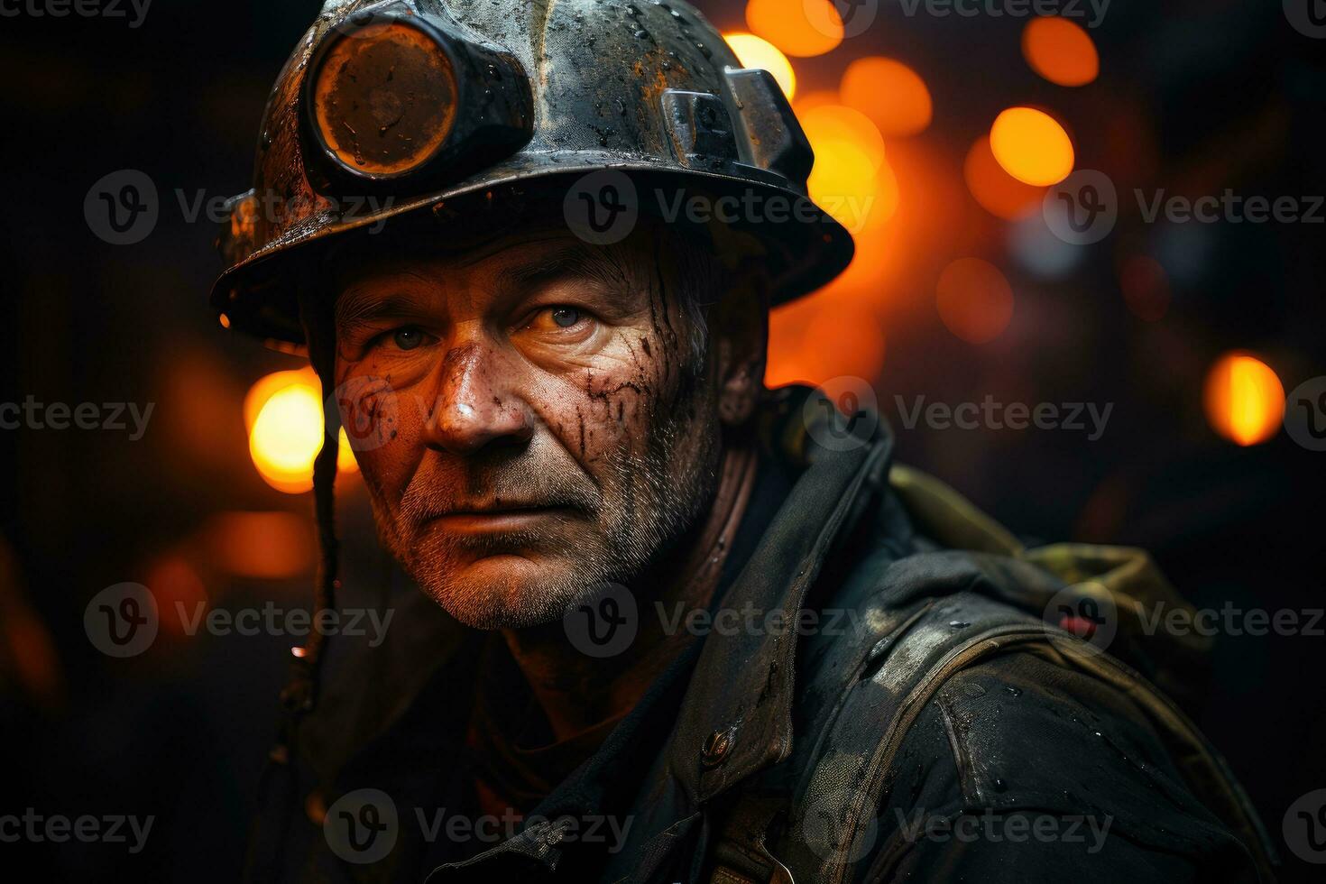 gruvarbetare spännande en kol mina täckt i smuts och sot. generativ ai foto
