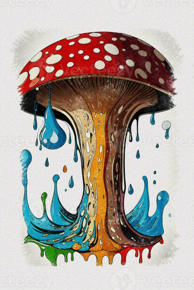 vattenfärg textur målning svamp illustration för t-shirt och bok omslag design foto
