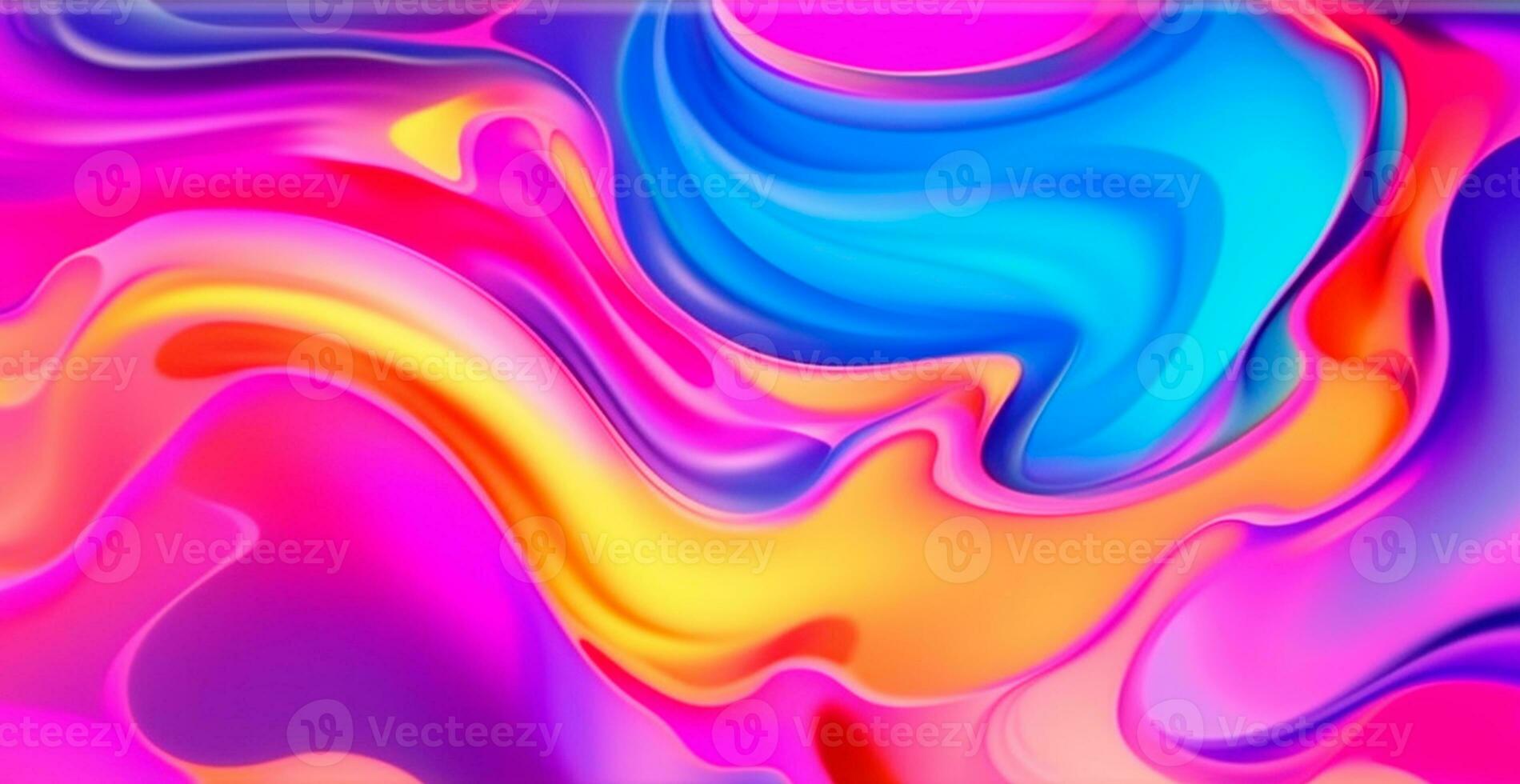 panorama- regnbåge bakgrund, färgrik vågor, böjd rader - ai genererad bild foto