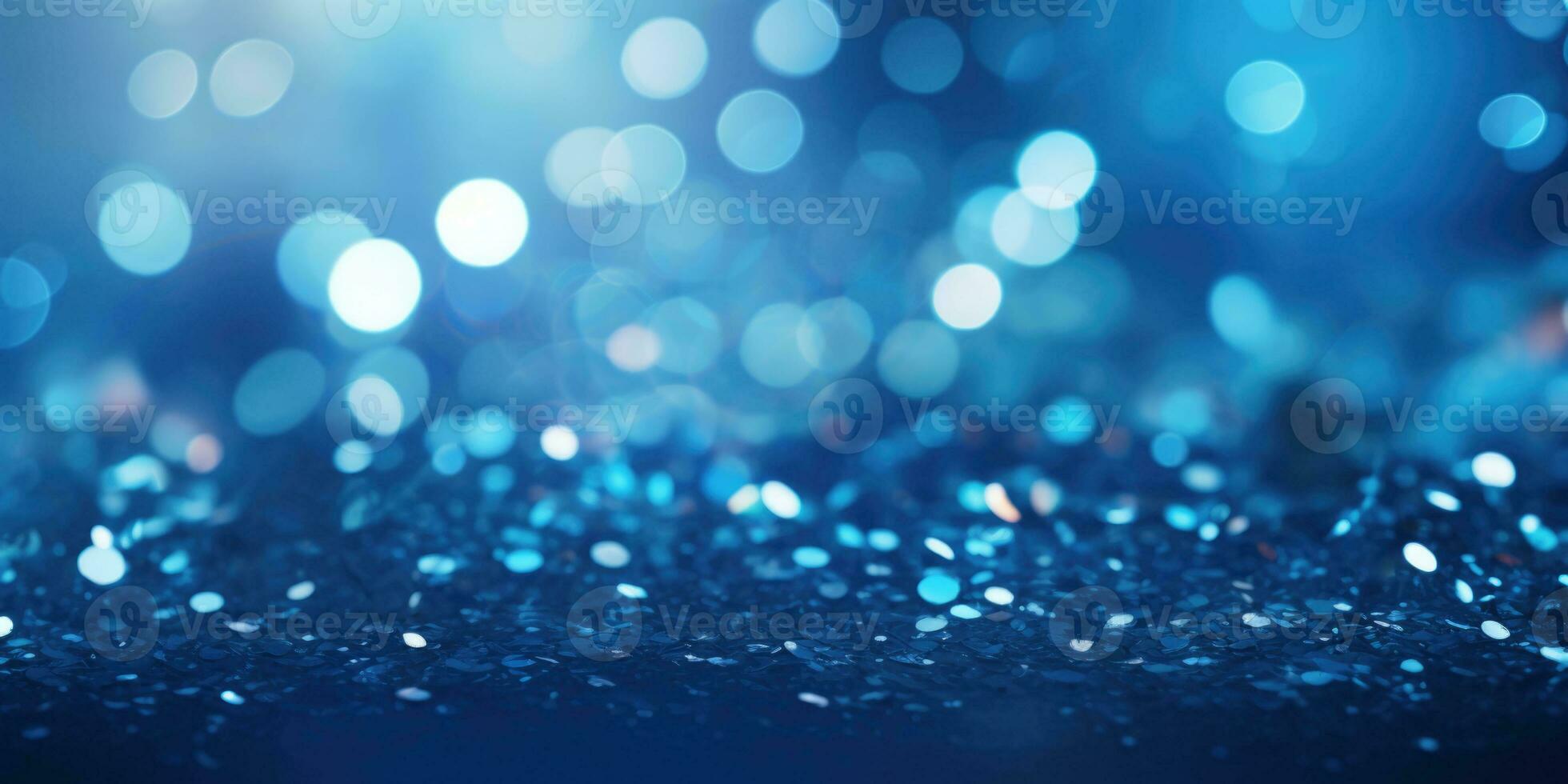 bokeh bakgrund i blå i de stil av konfetti tycka om prickar. glitter och diamant damm. ai genererad foto