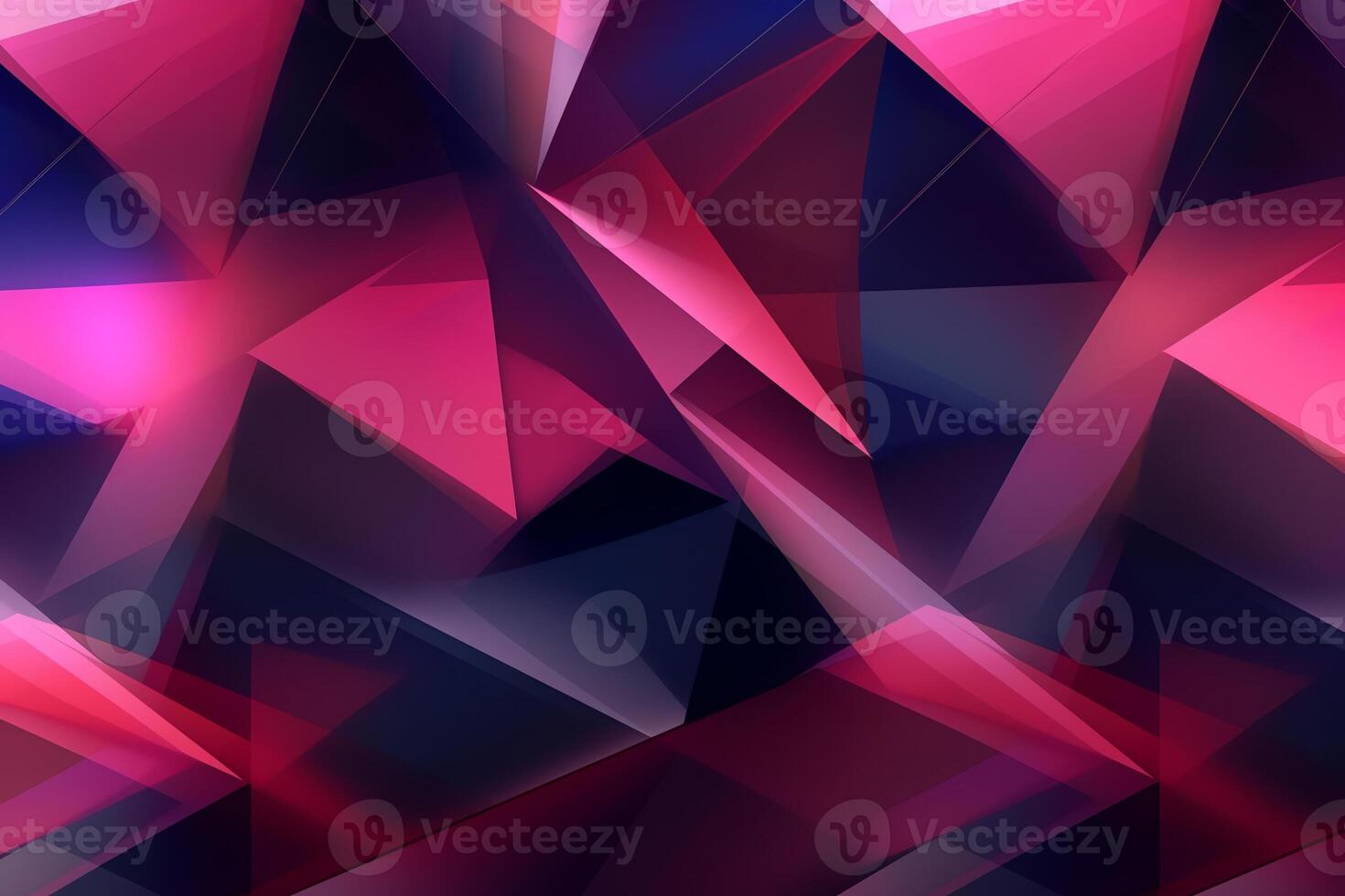 ai generativ rosa lila blå abstrakt bakgrund för design geometrisk former trianglar kvadrater Ränder rader Färg lutning mörk nyanser modern trogen färgrik webb baner foto