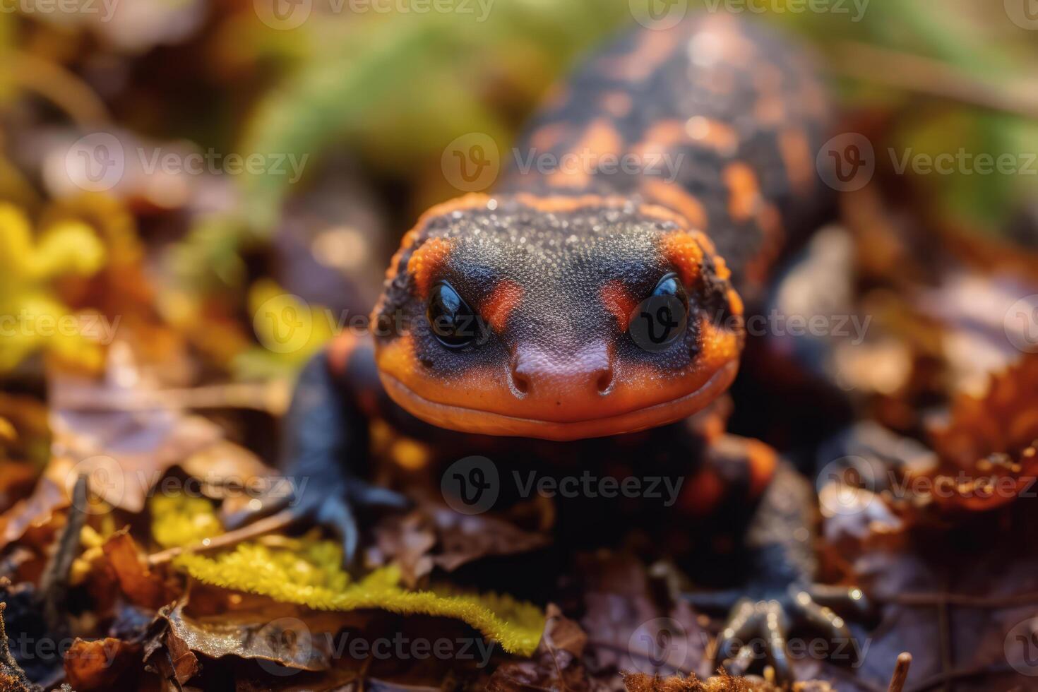 salamander i natur, nationell geografi, bred liv djur. ai genererad. foto