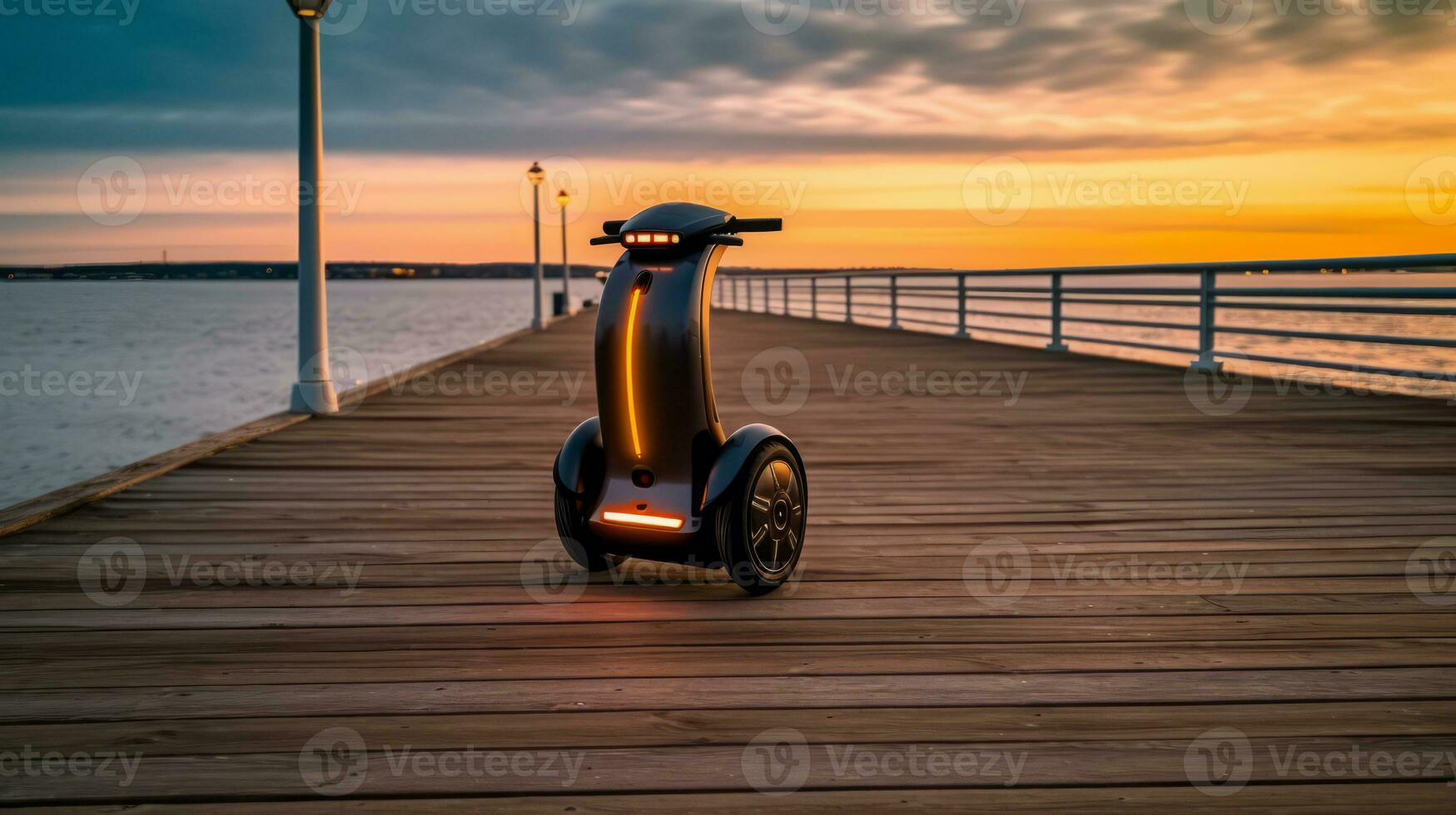 segway av en skön transport med trogen design. ai genererad. foto