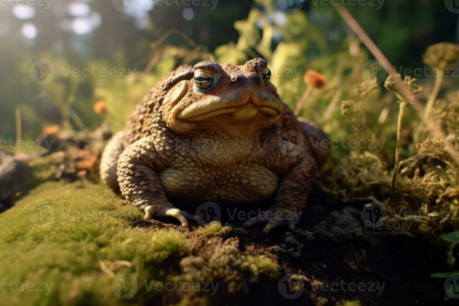 padda i natur, nationell geografi, bred liv djur. ai genererad. foto