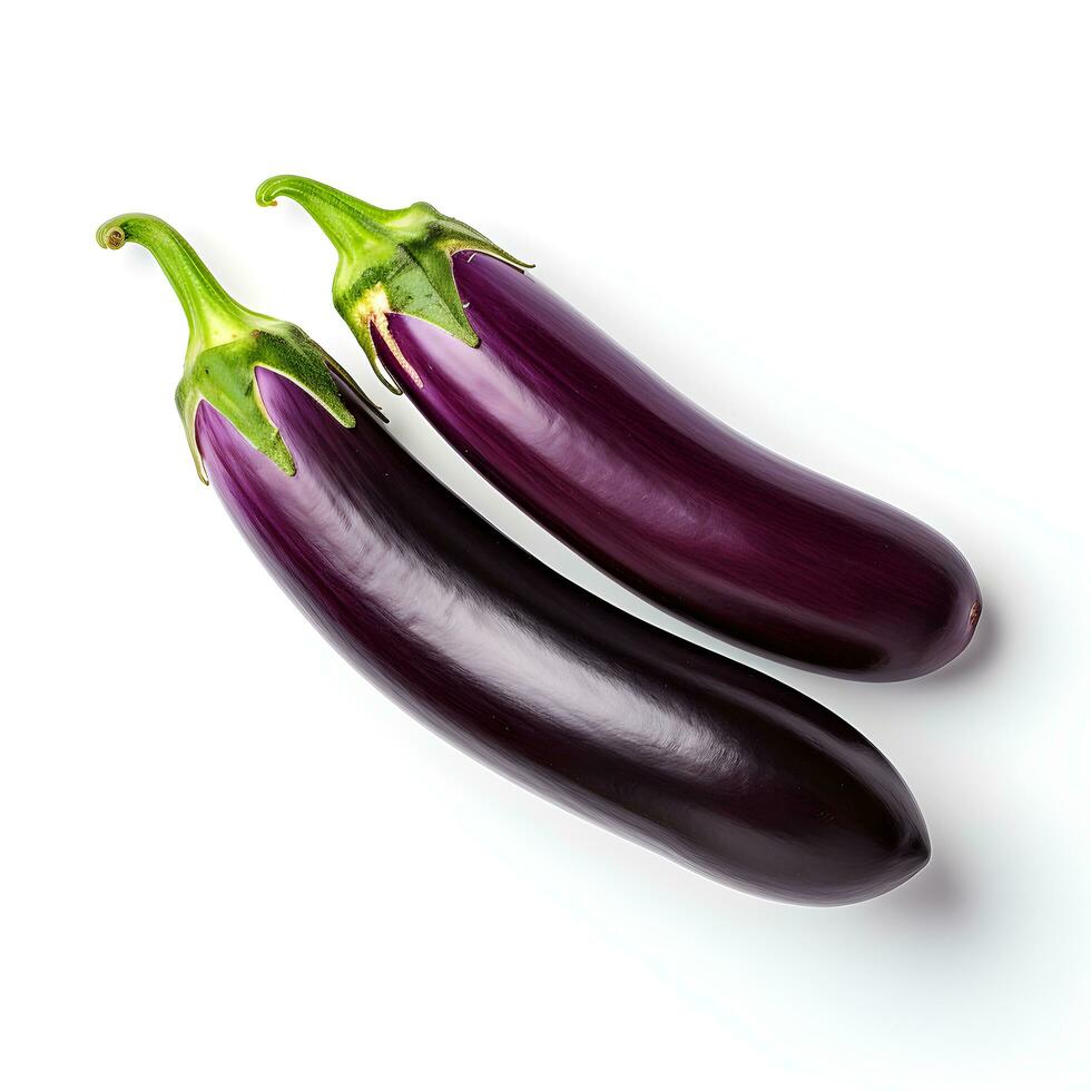 glans av färsk aubergine, ai genererad foto