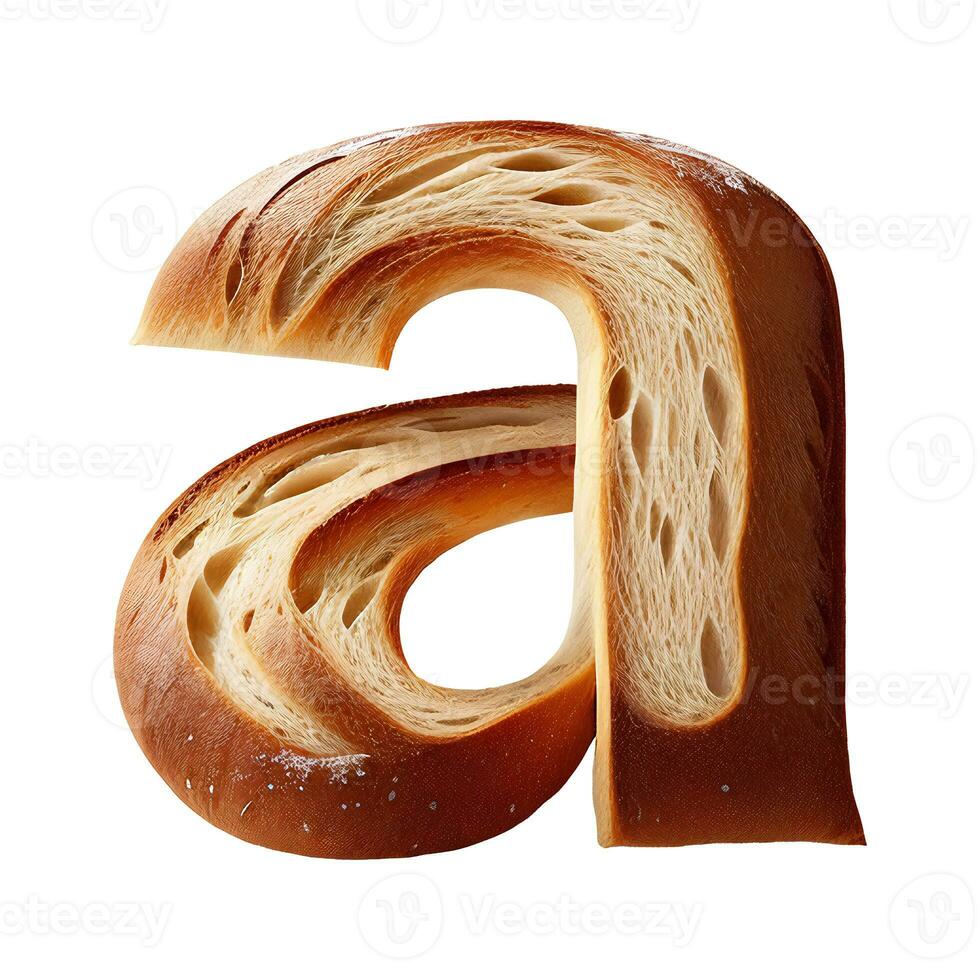 bröd typografi text design små bokstäver alfabet en, ai generativ foto