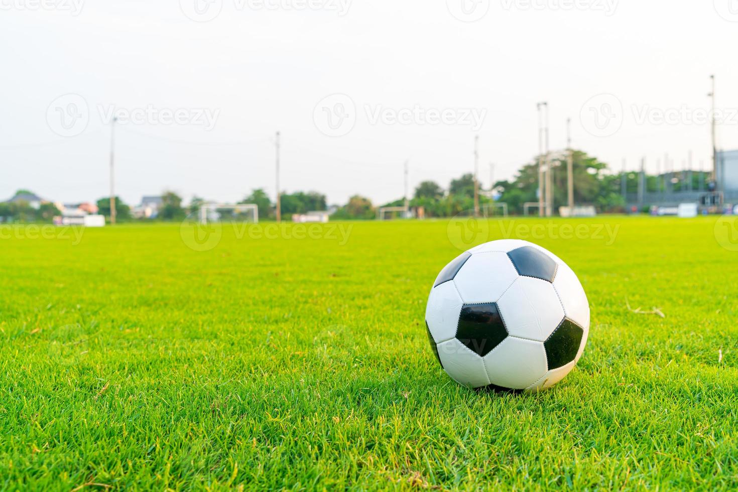 fotboll på bollplanen foto