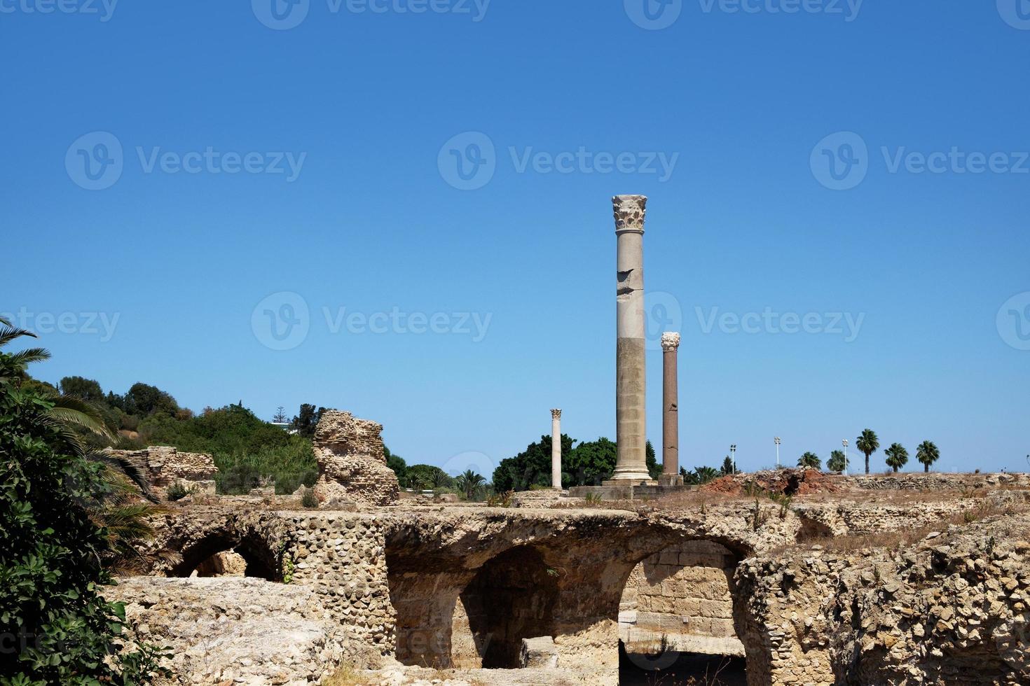 antoninus bad, ruinerna av Carthage, Tunisien foto