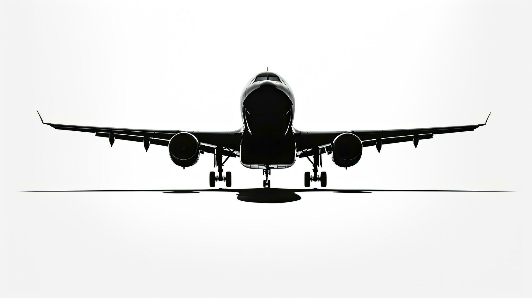 flygplan silhuett på vit bakgrund foto