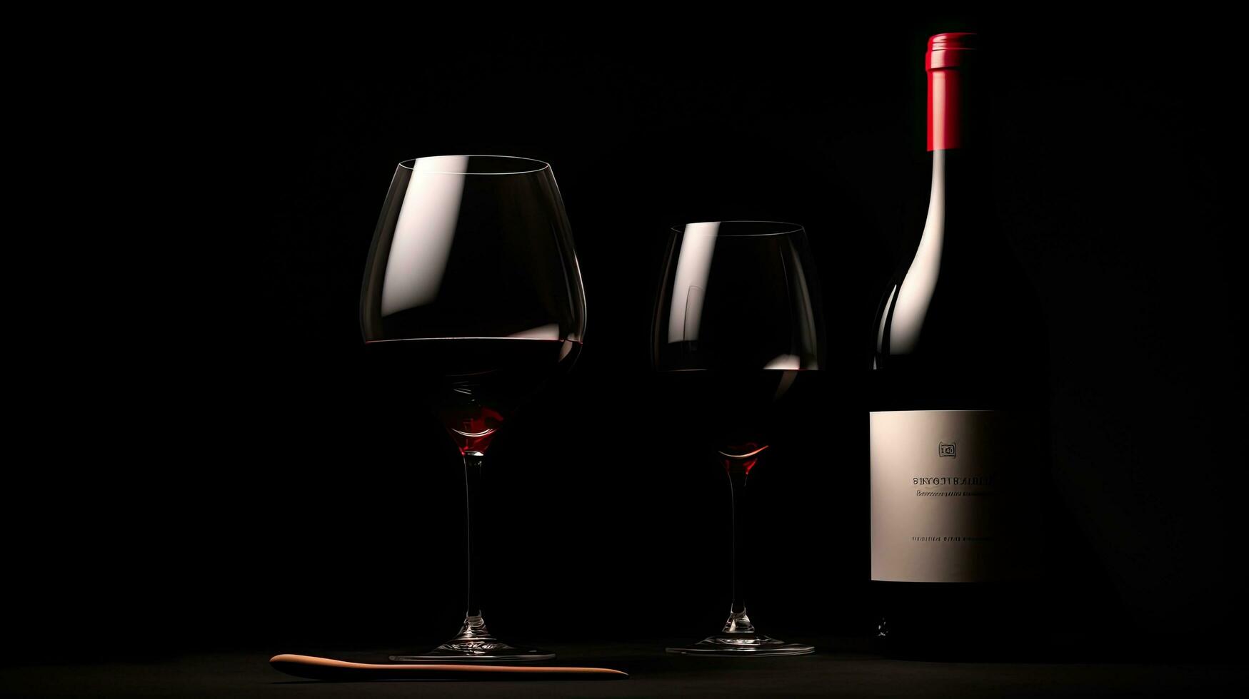 silhuett av vin glas och flaska svart bakgrund foto