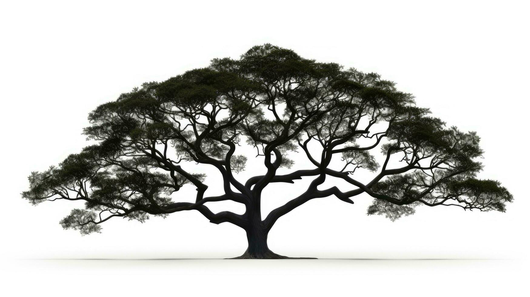 vit bakgrund silhuett av en träd foto