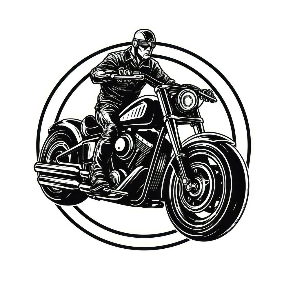 svart motorcykel klubb logotyp isolerat foto