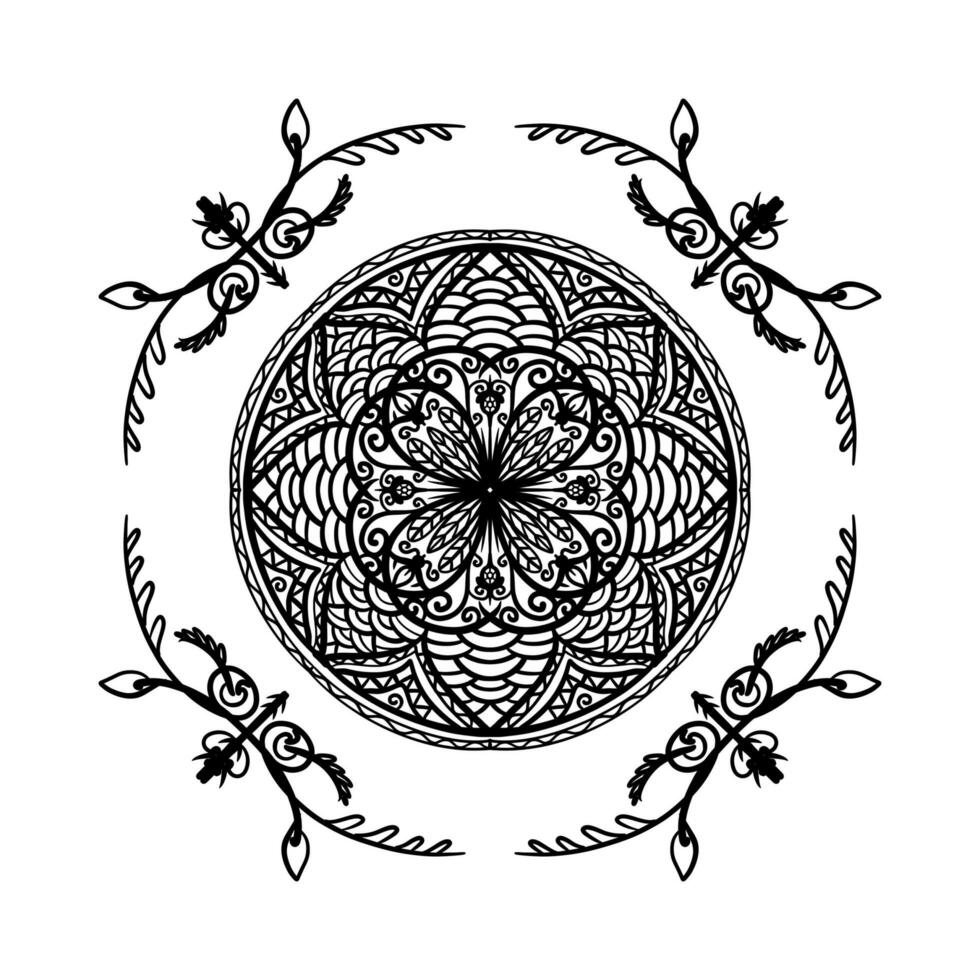 mandalas för färg bok. dekorativ runda ornament. ovanlig blomma form. orientalisk mönster, illustration, mandala mönster. väva design element. färg bok sida foto