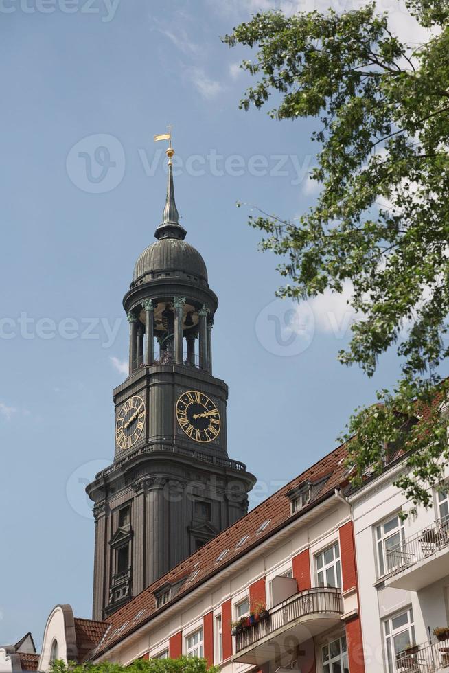 st michaels kyrka i hamburg, Tyskland foto