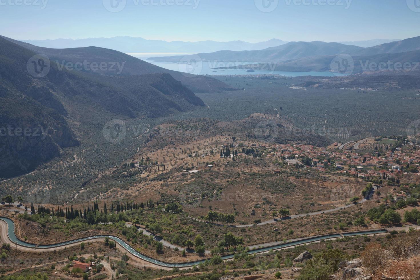 arkeologiska platsen i Delphi, Grekland foto