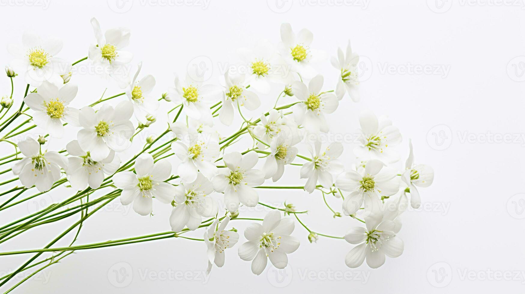 Foto av skön Gypsophila blomma isolerat på vit bakgrund. generativ ai