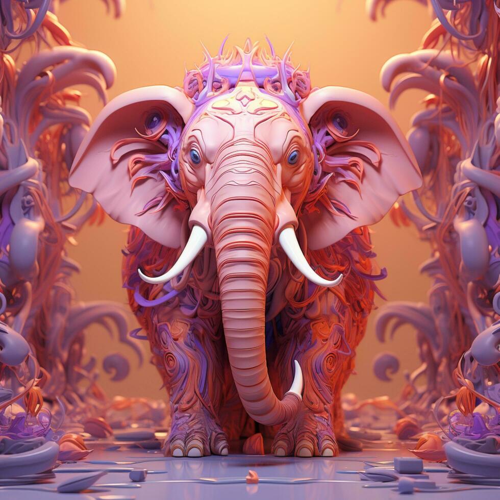 illustration elefant dekoration 3d framställa design foto