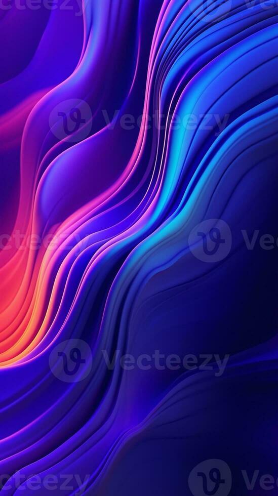 abstrakt neon bakgrund vågor lysande i ultraviolett spektrum. social media berättelser mall. ai generativ foto
