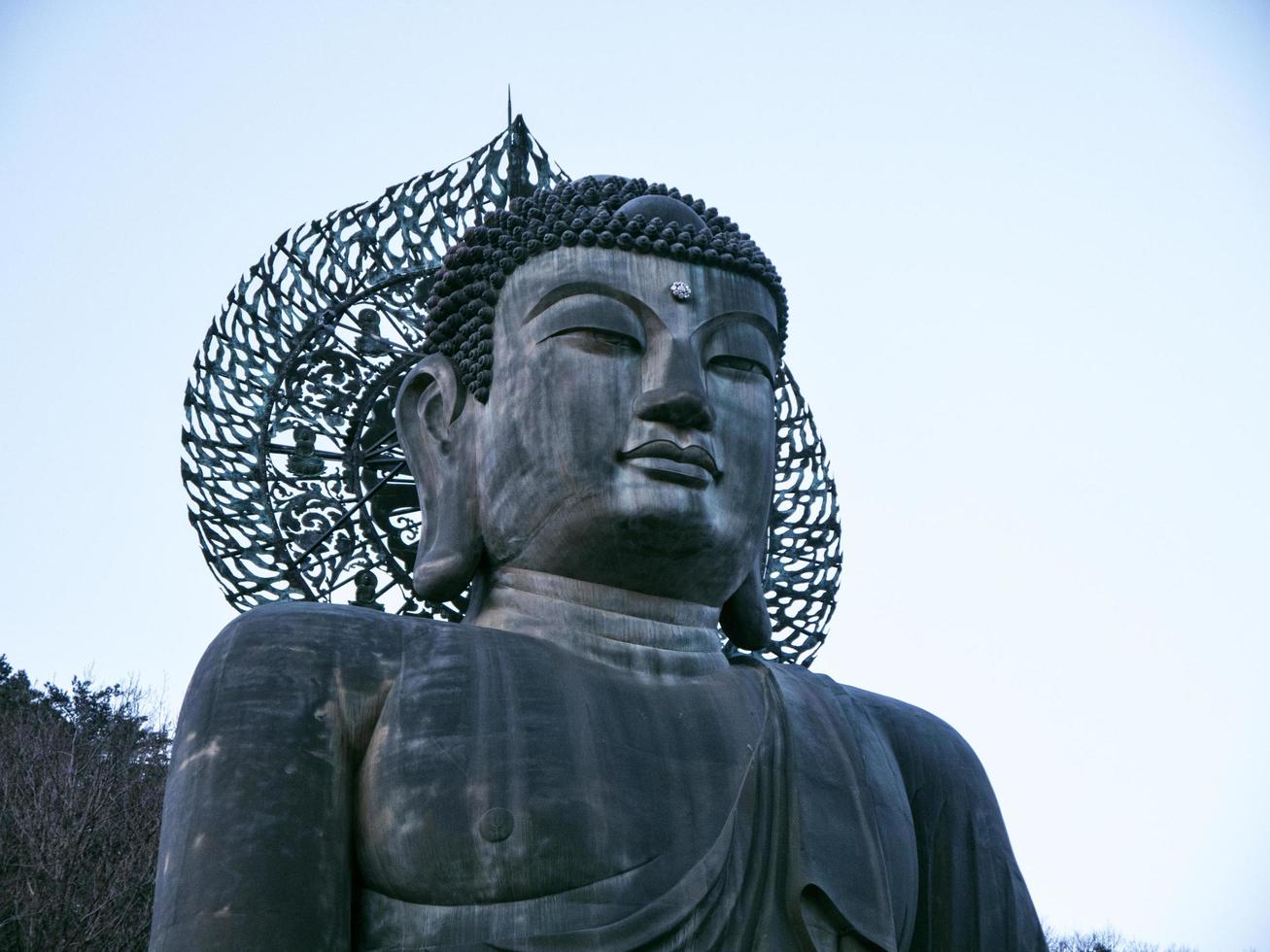 stor buddha staty vid Seoraksan National Park. Sydkorea foto