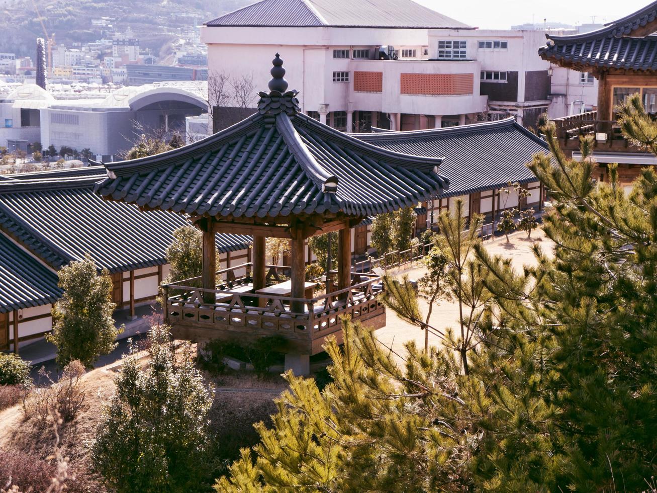 koreansk traditionell arbor i Yeosu City. Sydkorea foto