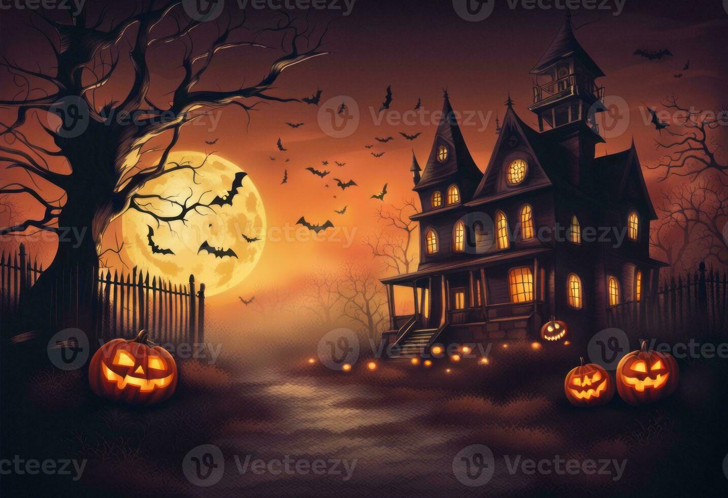 kuslig retro stil halloween bakgrund foto