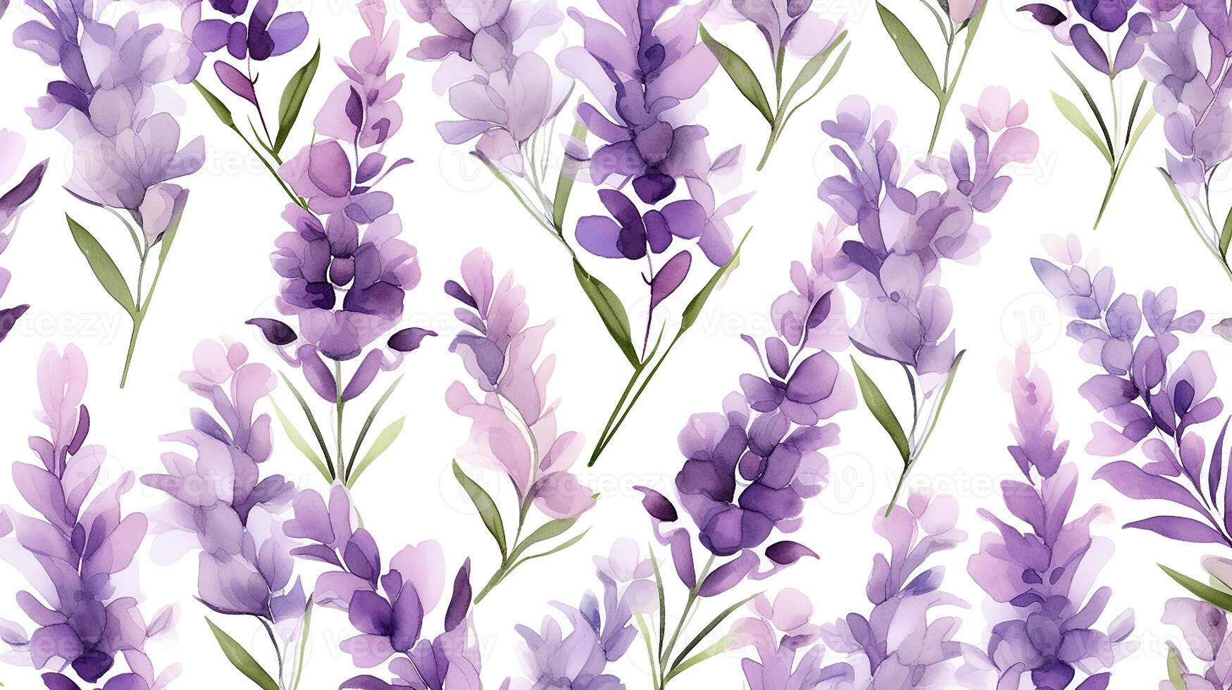 sömlös mönster av lavendel- blomma i vattenfärg stil isolerat på vit bakgrund. lavendel- blomma textur bakgrund. generativ ai foto