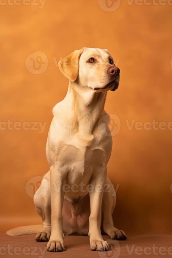 en mycket söt valp labrador i natur bred liv djur. ai genererad. foto