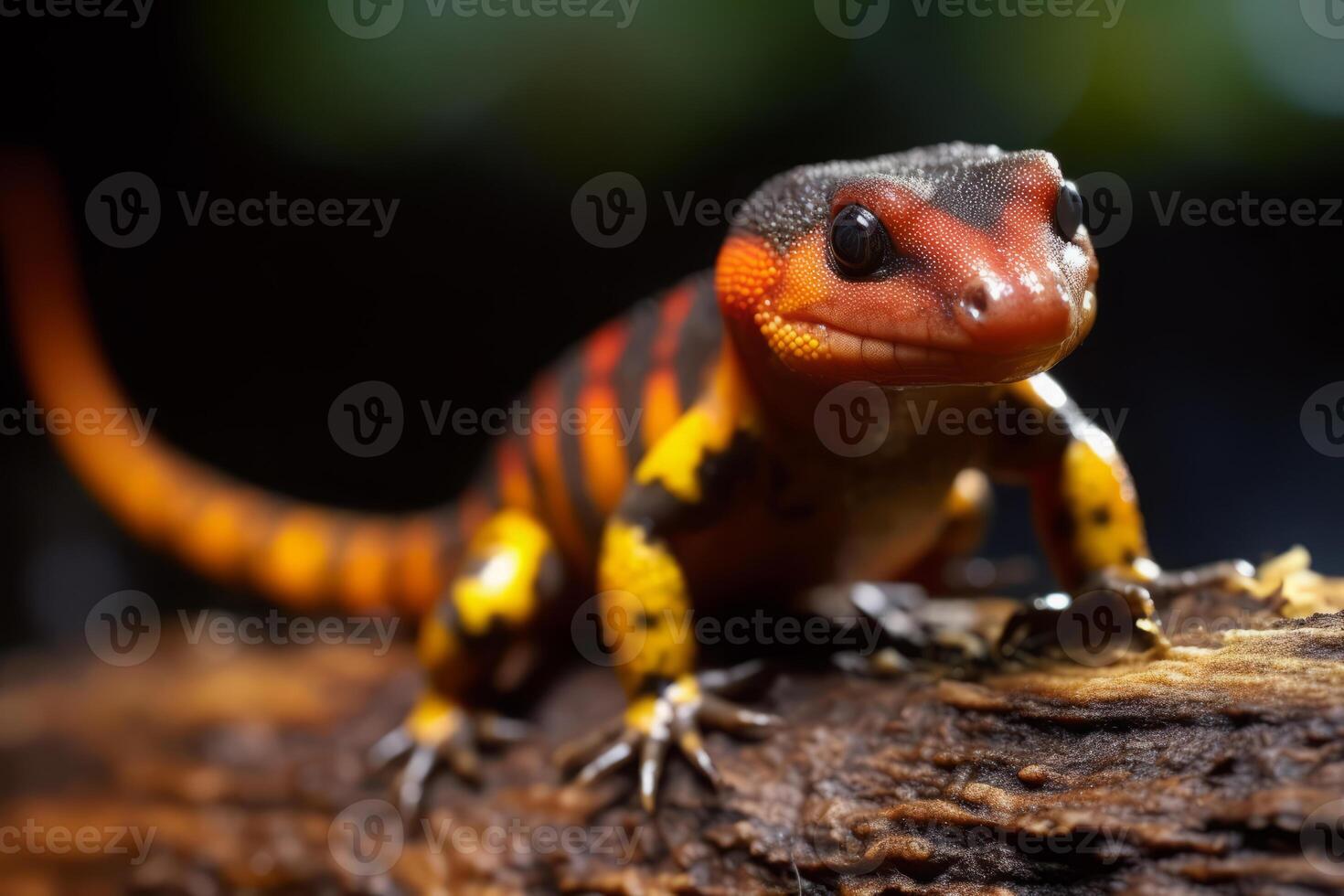 salamander i natur bred liv djur. ai genererad. foto