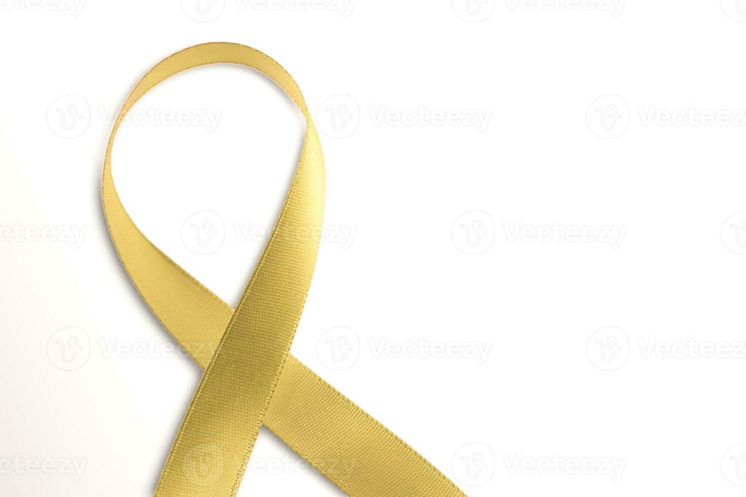 guld band bröst cancer medvetenhet. foto