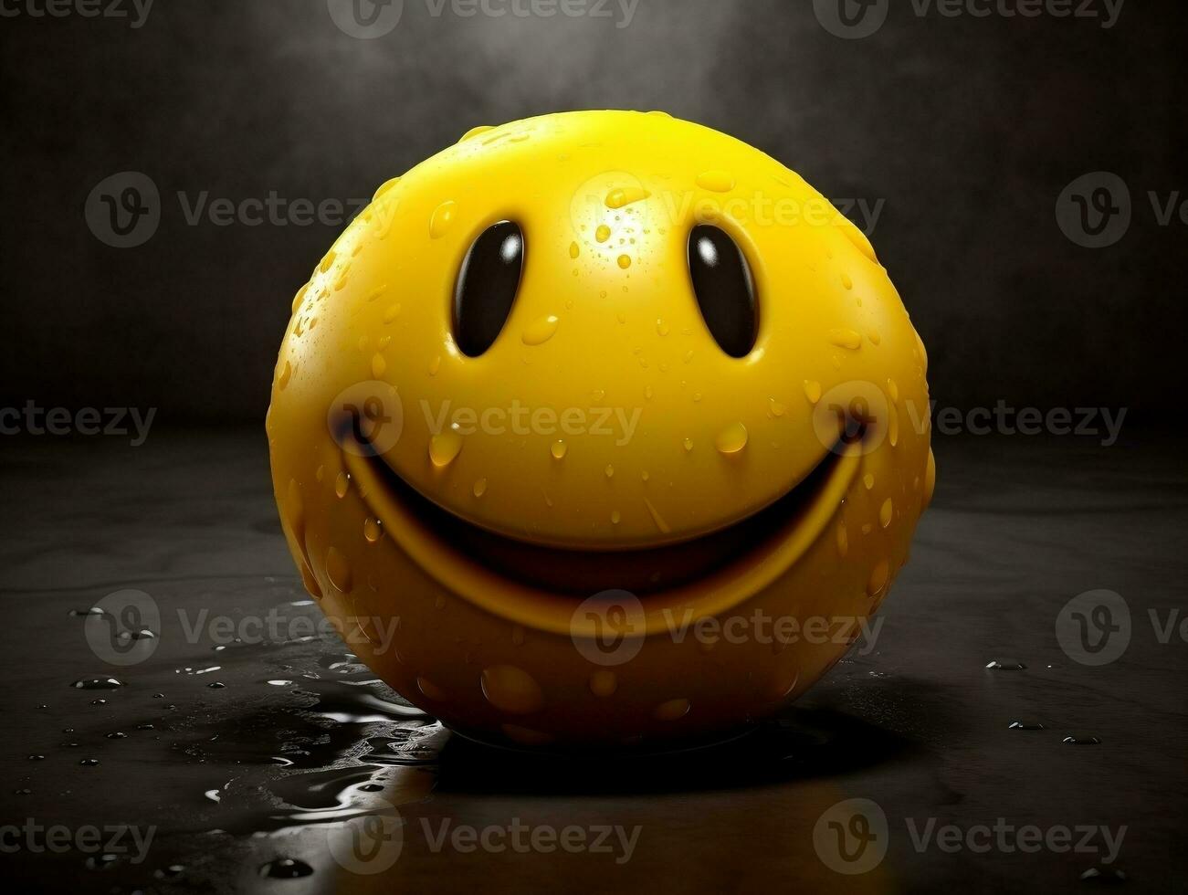 gul smiley emoji med isolerat bakgrund generativ ai foto