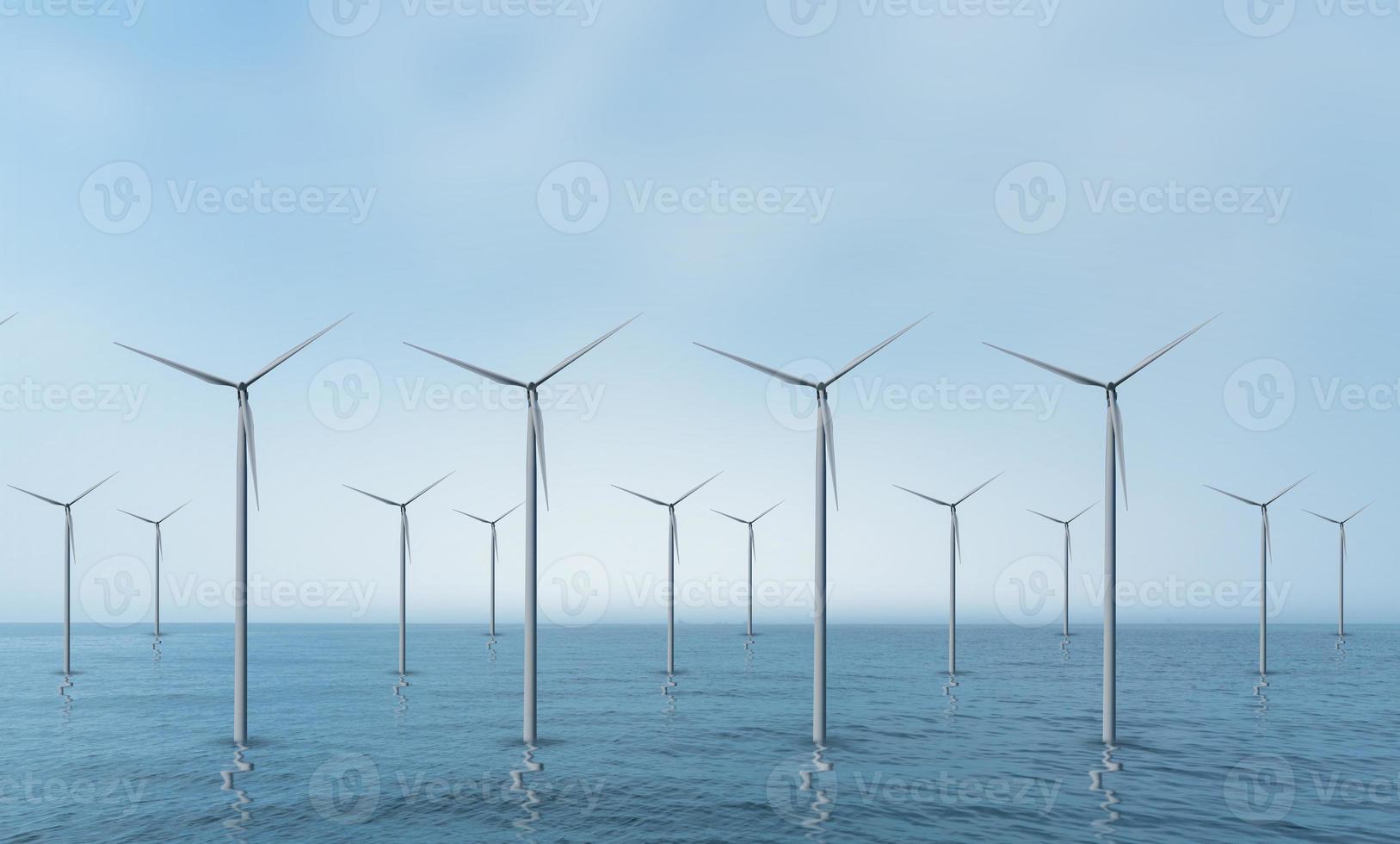 vindkraftverk eller vindkraft översatt till el, gör miljöskydd världen inte het. foto