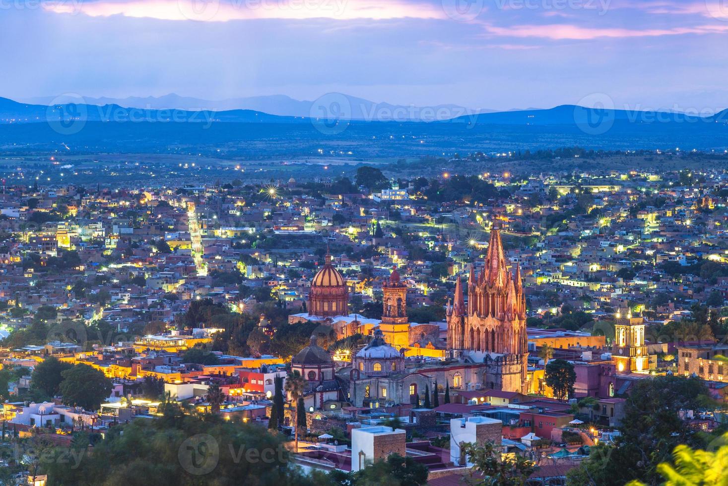 landskap av san miguel de allende i mexico foto
