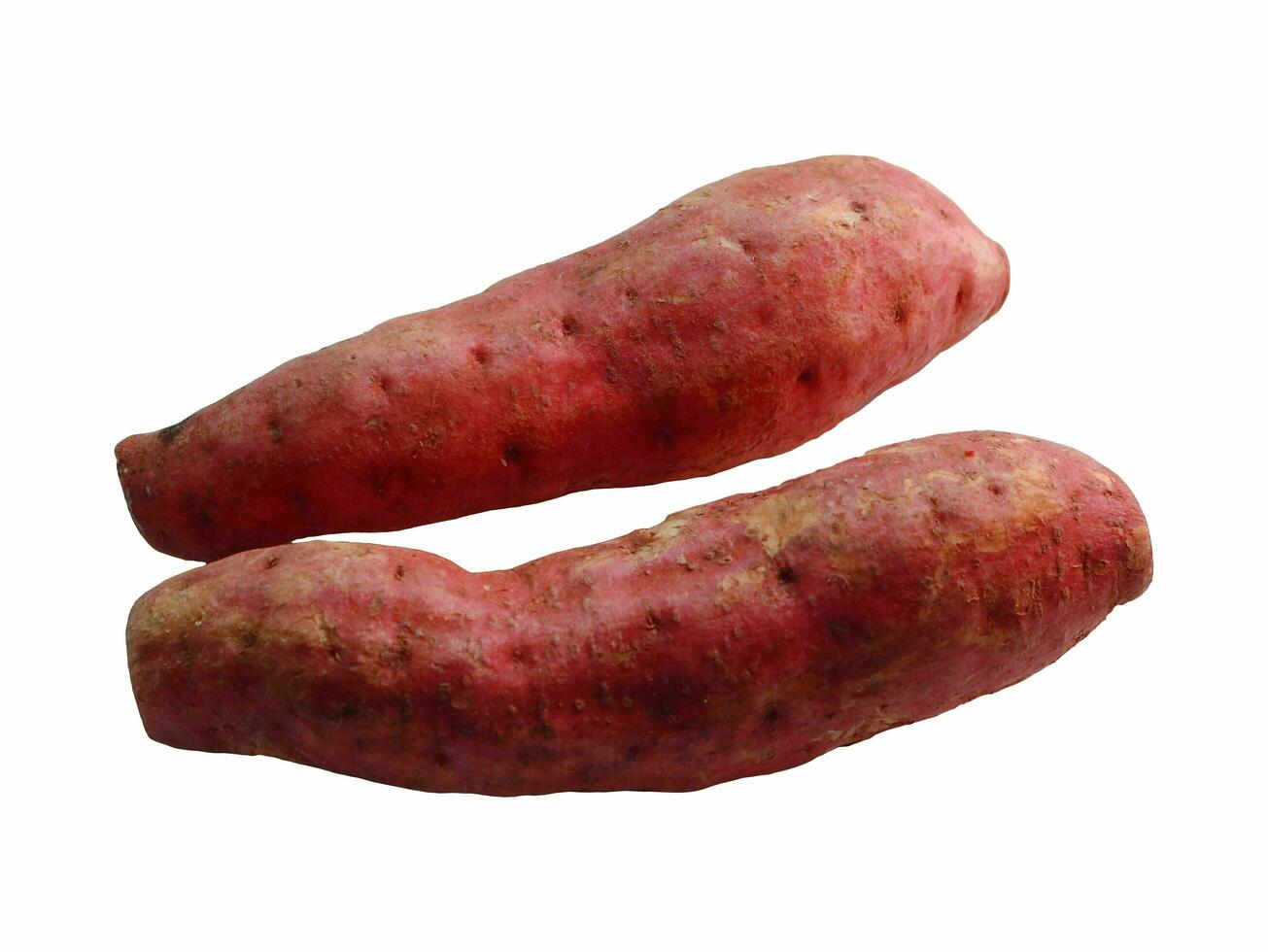 ljuv potatis två på vit bakgrund foto