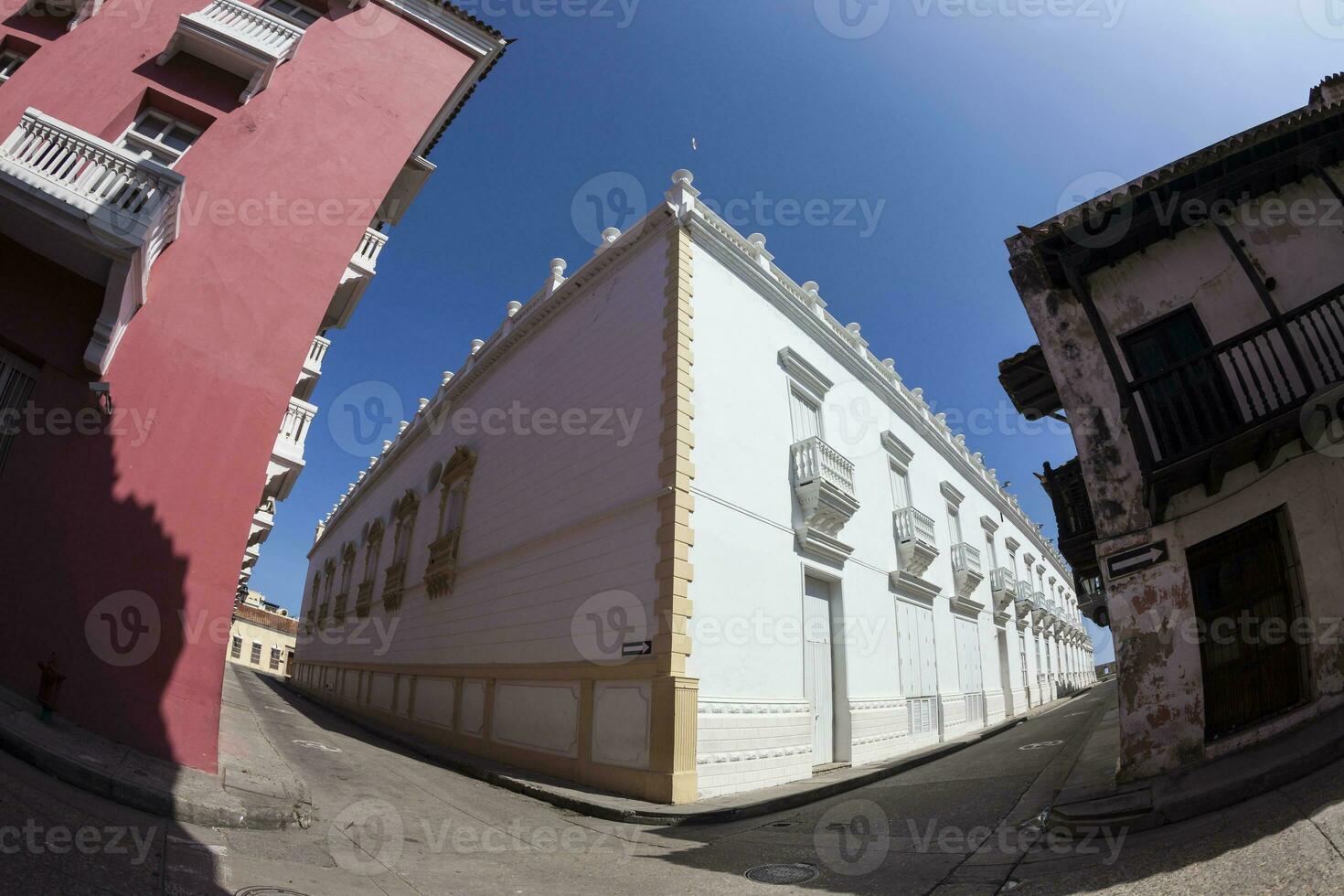 skön kolonial gata av cartagena de Indien. foto