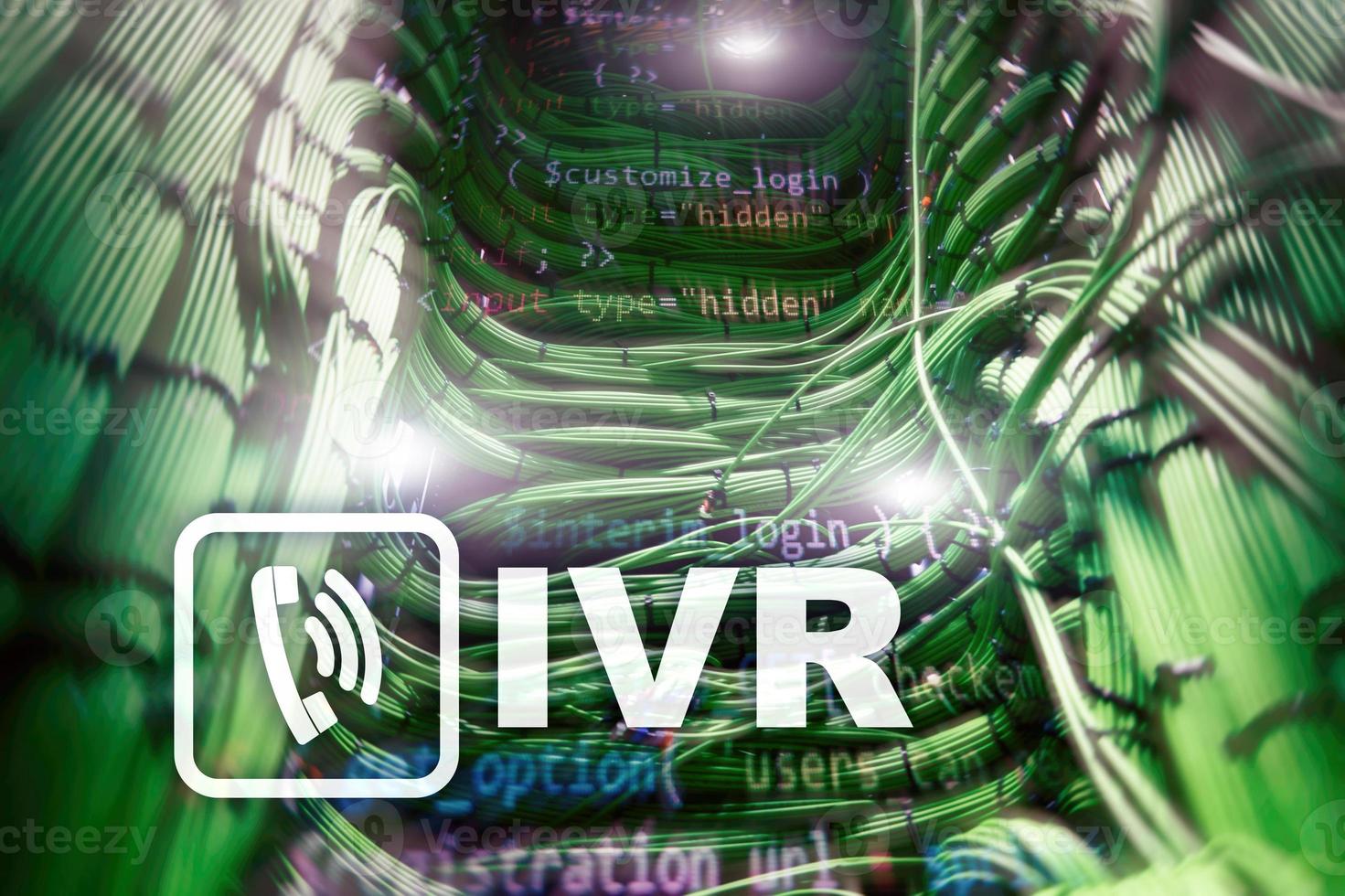 ivr interaktivt kommunikationskoncept för röstsvar. server rum foto