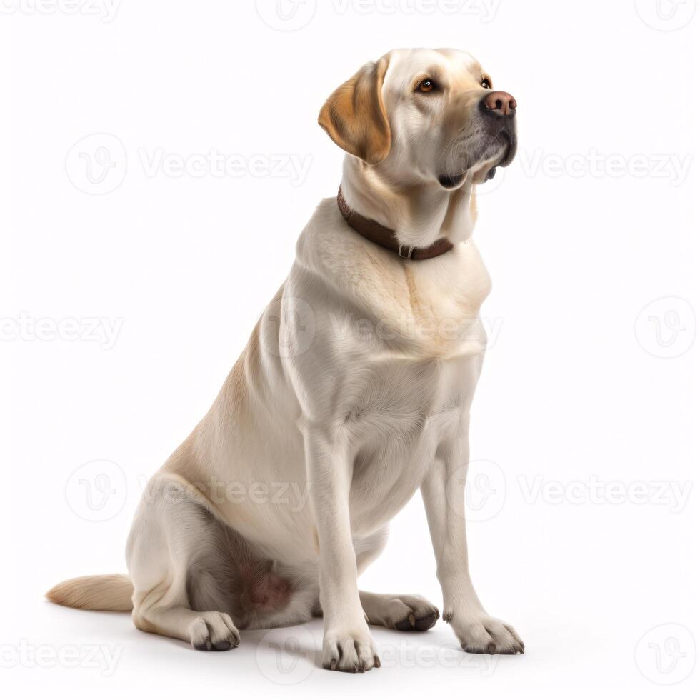 ai generativ labrador retriever ras hund isolerat på en klar vit bakgrund foto