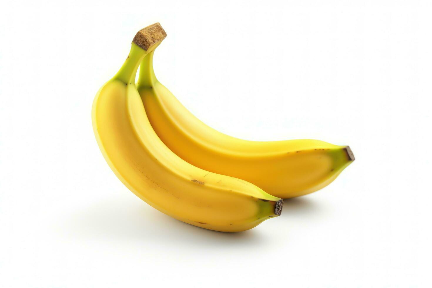 två bananer på en vit bakgrund ai generativ foto