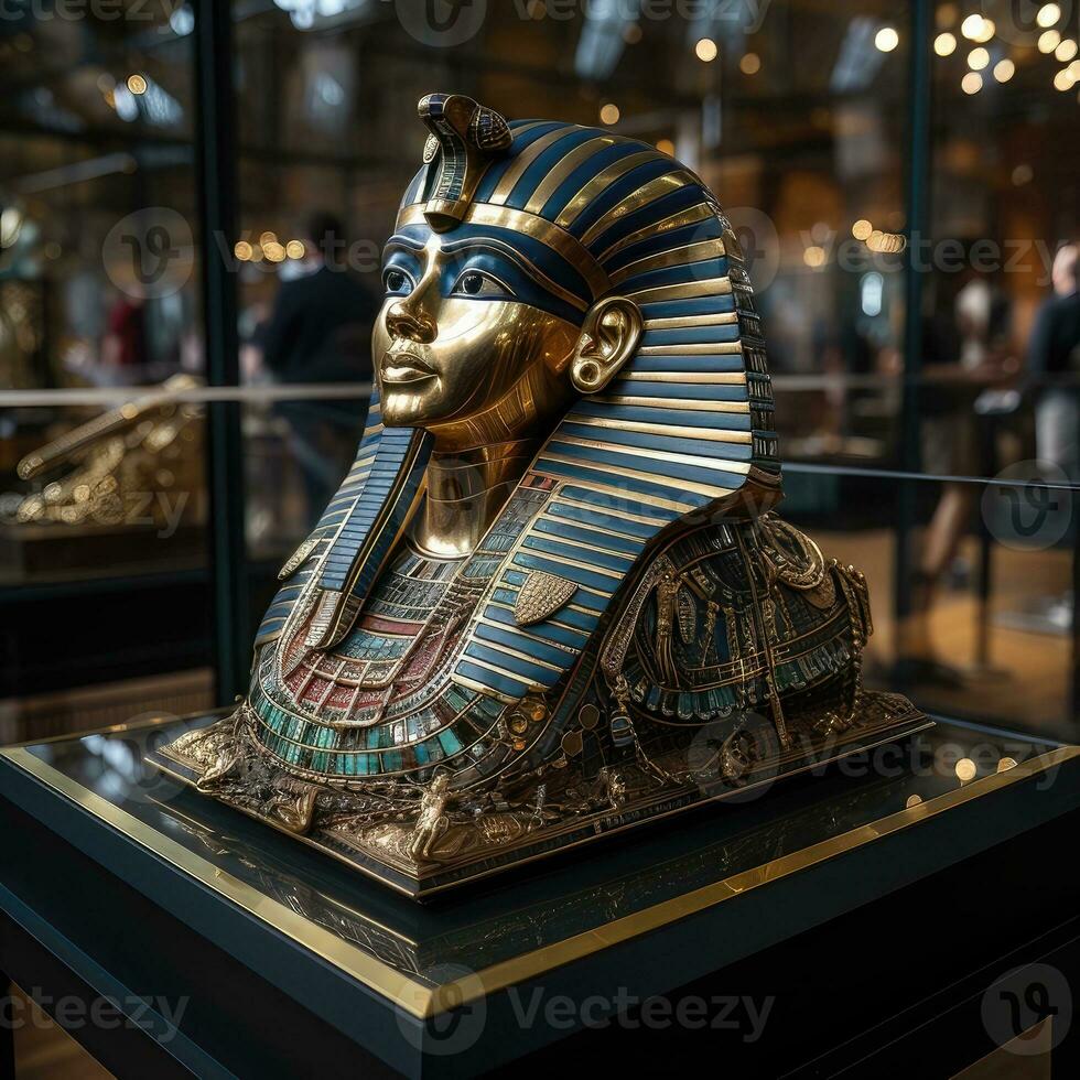 egyptisk staty i en museum - ai generativ foto