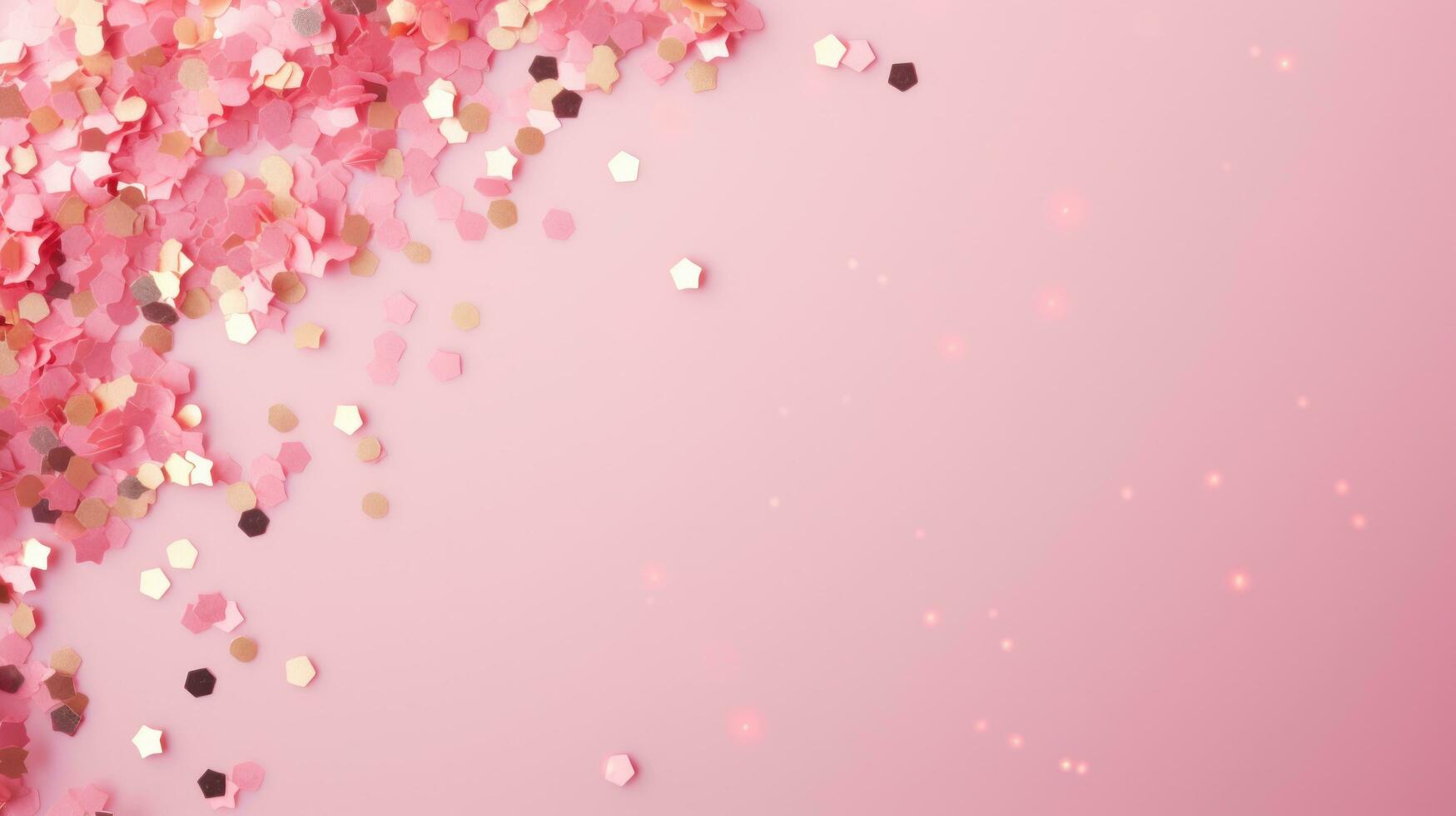 rosa fest bakgrund med konfetti foto