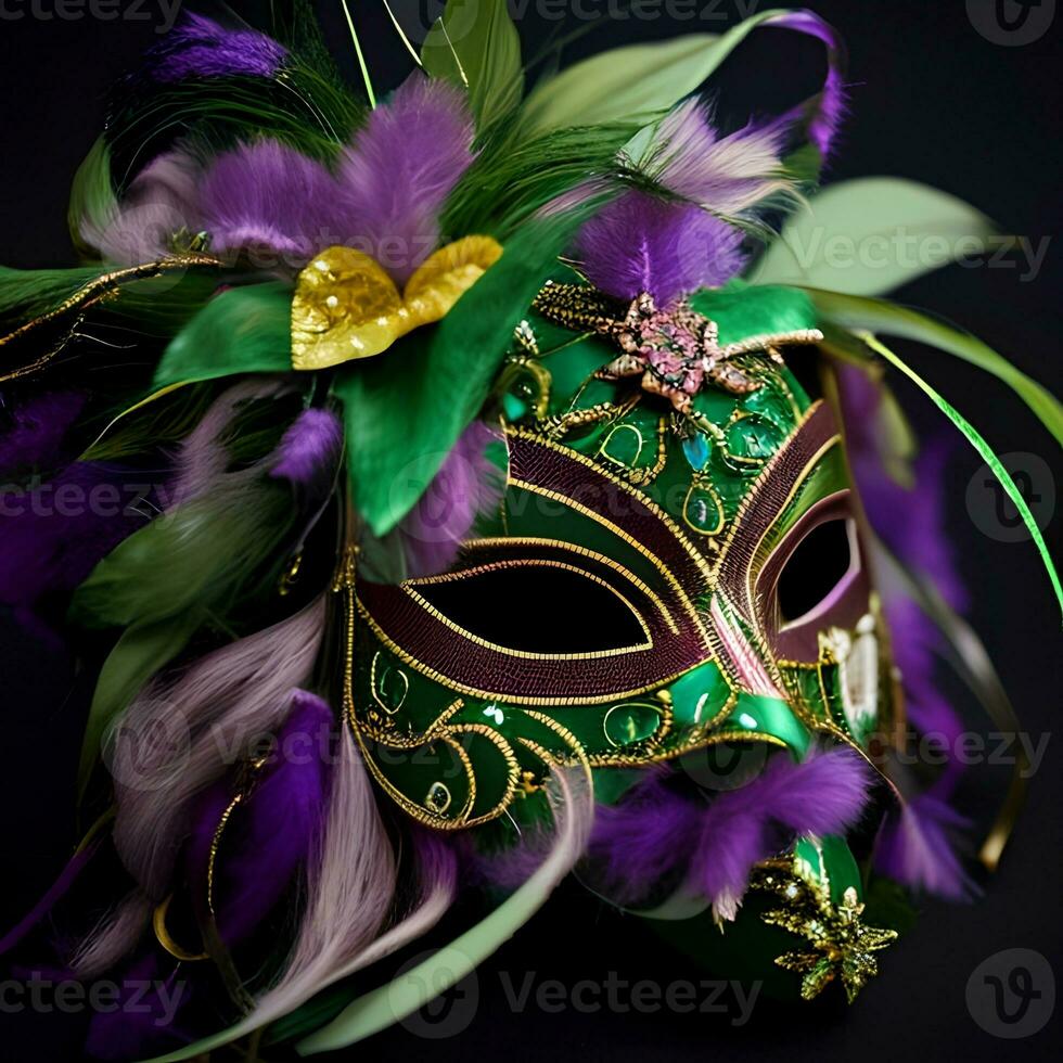 mardi gras karneval mask. ai genererad konst foto