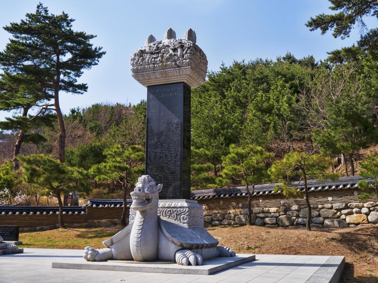 skulpturer i naksansa-templet. Yangyang City, Sydkorea foto