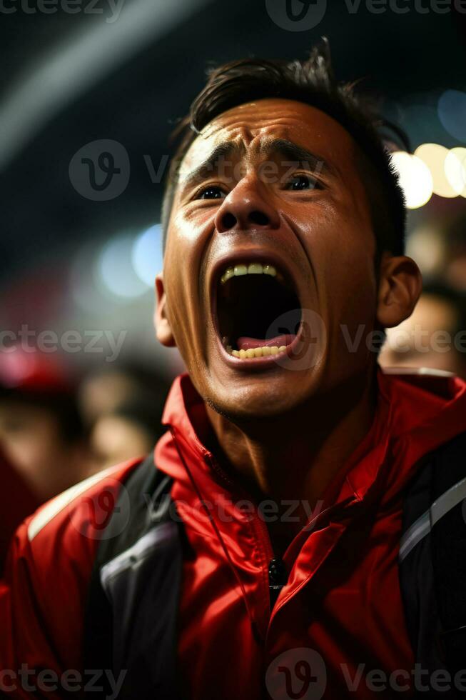ledsen indonesiska fotboll fläktar foto
